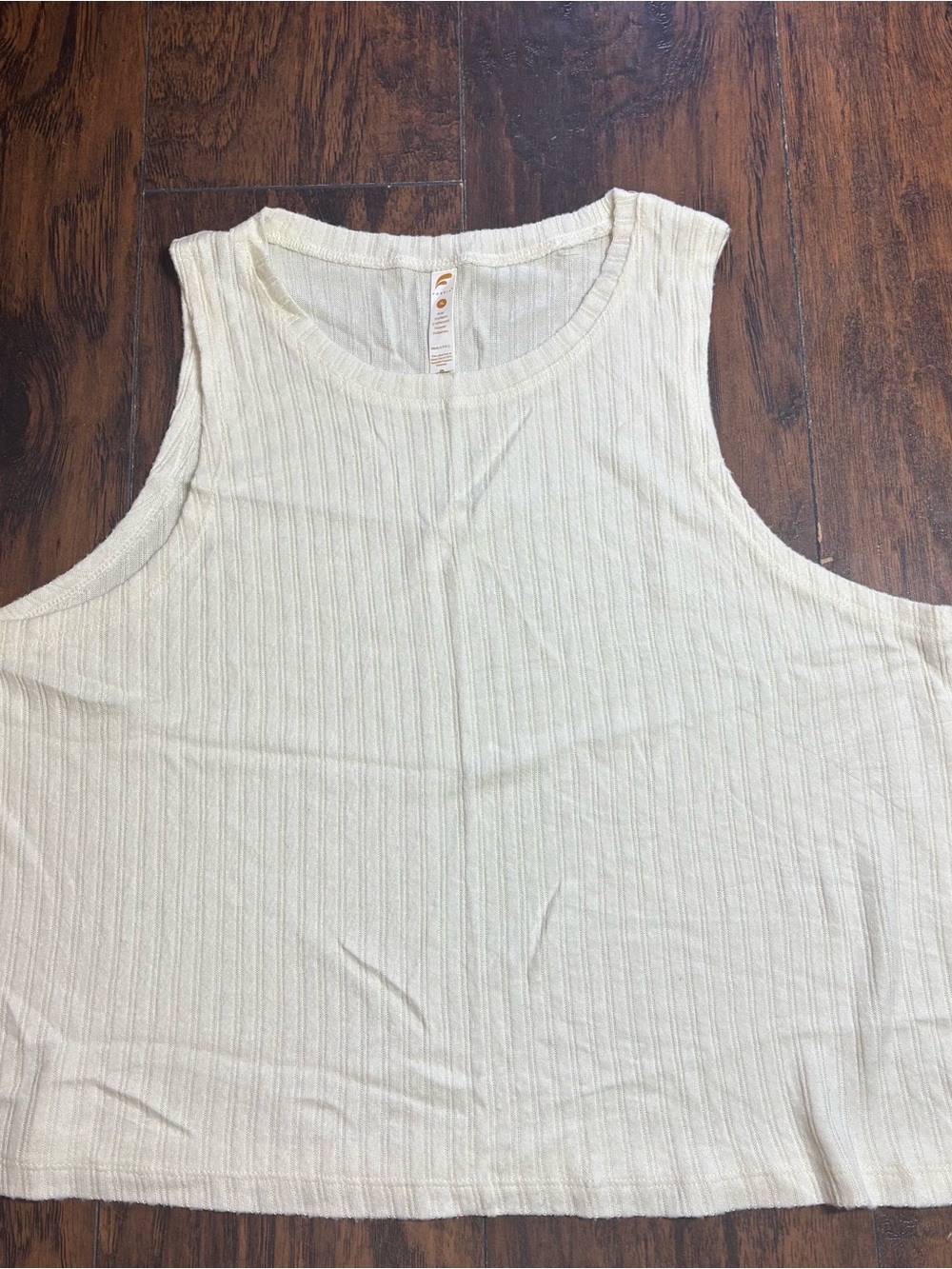 Women’s Fornia Ribbed Sleeveless Tank Top - Off White/Cream Size XL